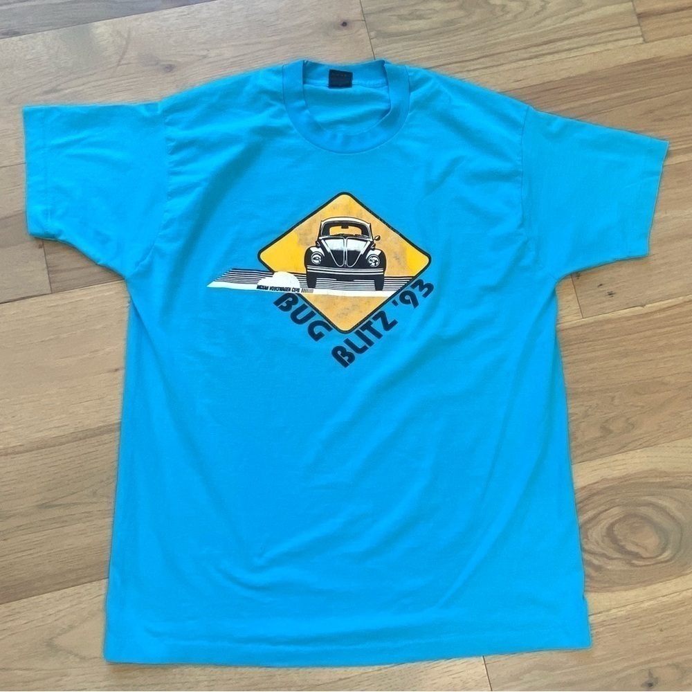 Vintage 1993 VW MoKan Volkswagen Club Bug Blitz Single Stitch Tee Shirt XXL